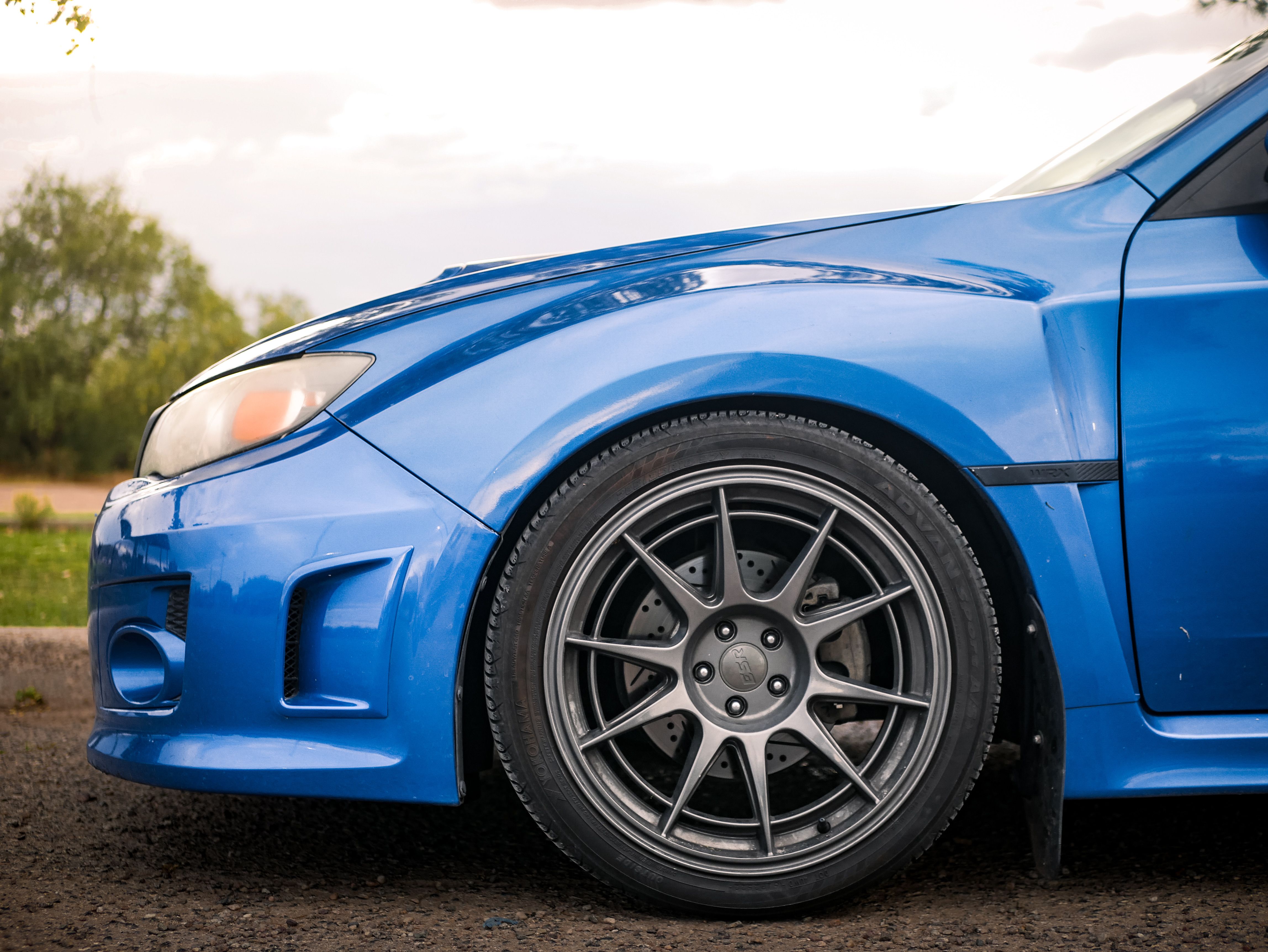 Wheel of Blue Subaru Impreza WRX · Free Stock Photo
