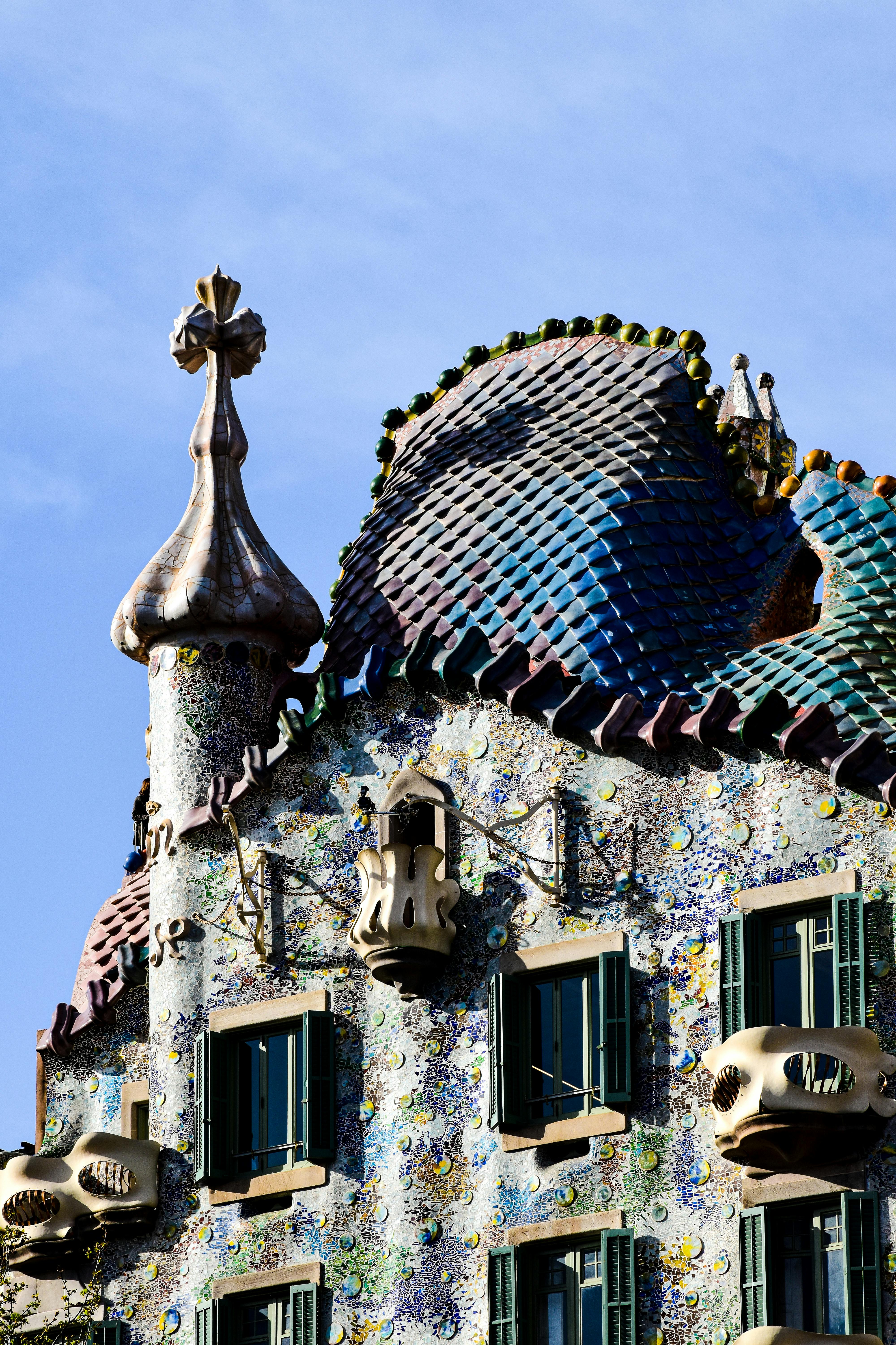 a building with colorful tiles on it
