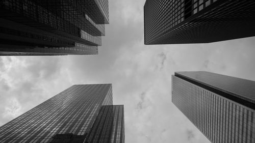 Free Black and white view of towering buildings in downtown Toronto, Canada. Stock Photo