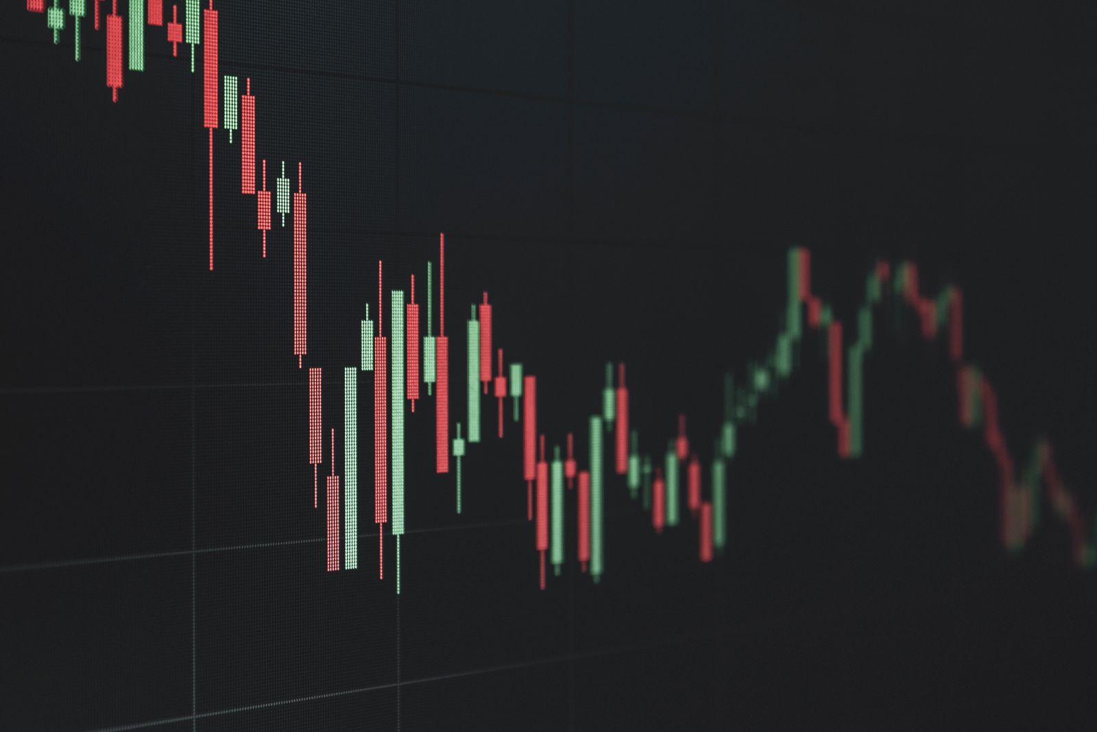 Gráfico de queda do mercado de ações com destaque para tecnologia