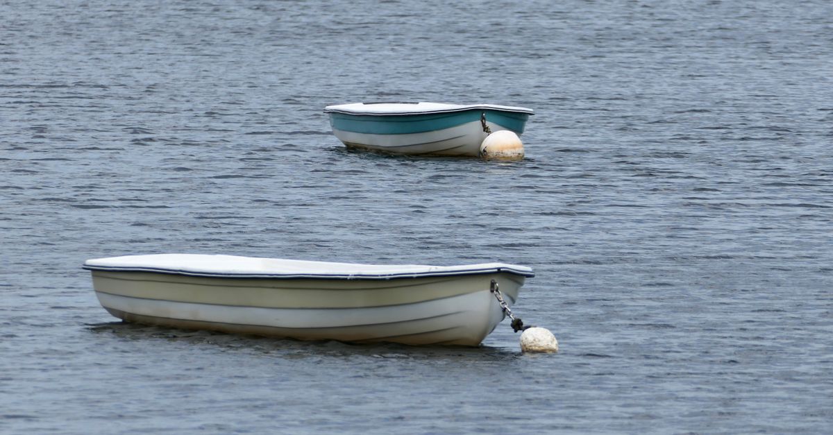 Two rowboats floating peacefully on a lake, showcasing tranquility in The Villages, FL.