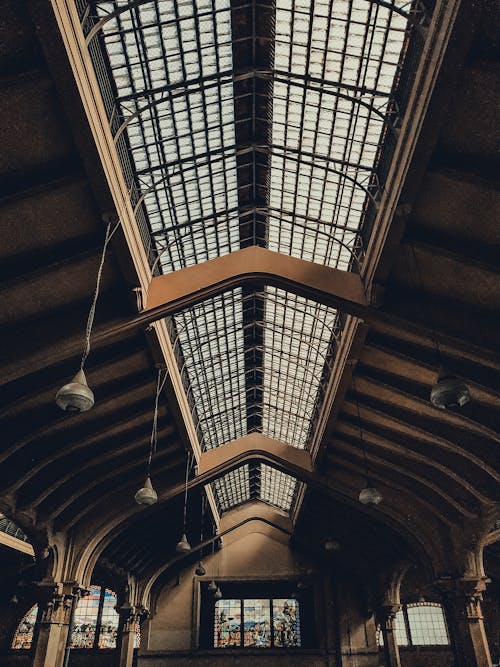 Interior of roof of old building