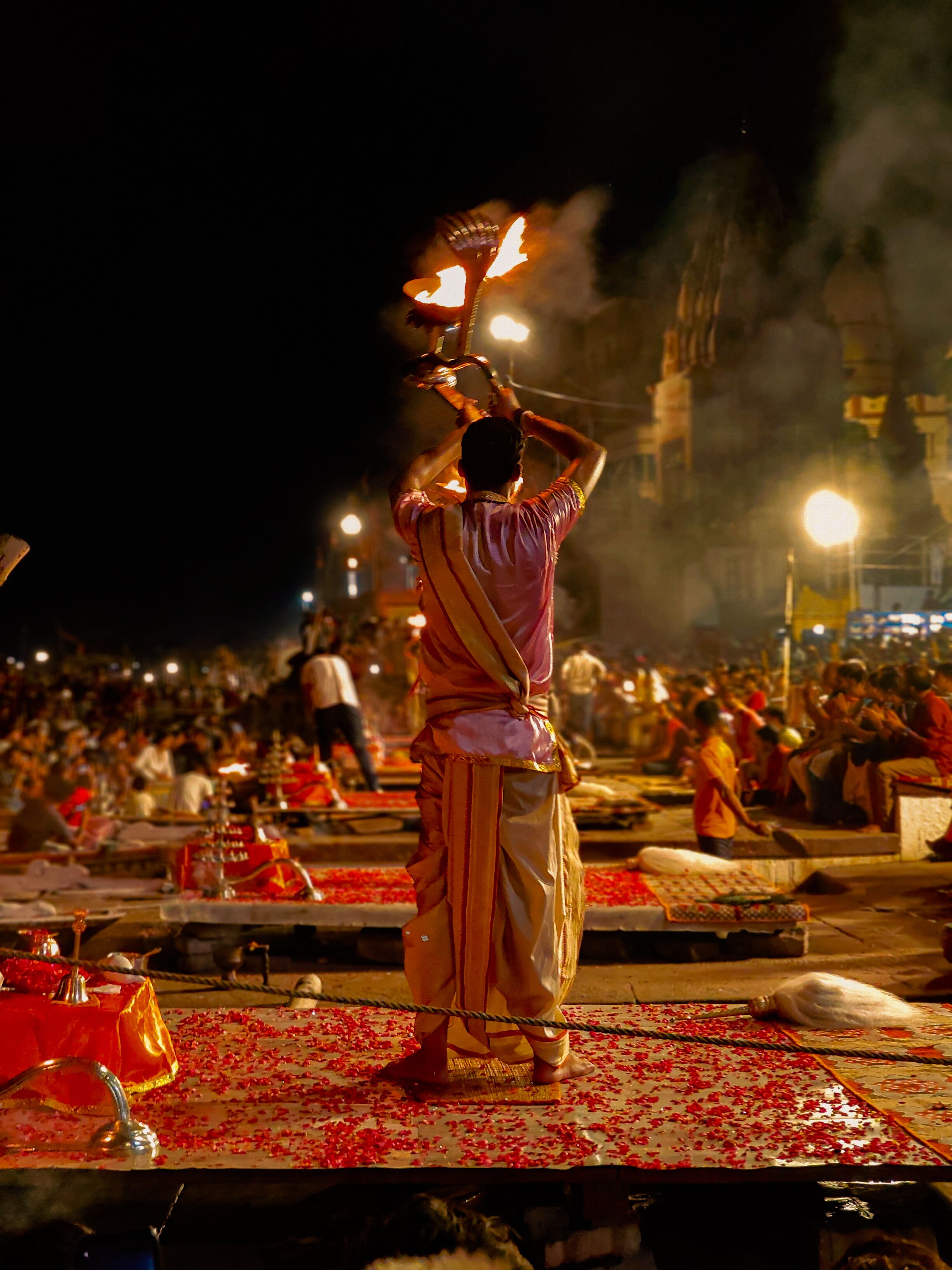 Evening puja at Assi Ghat sacred ritual