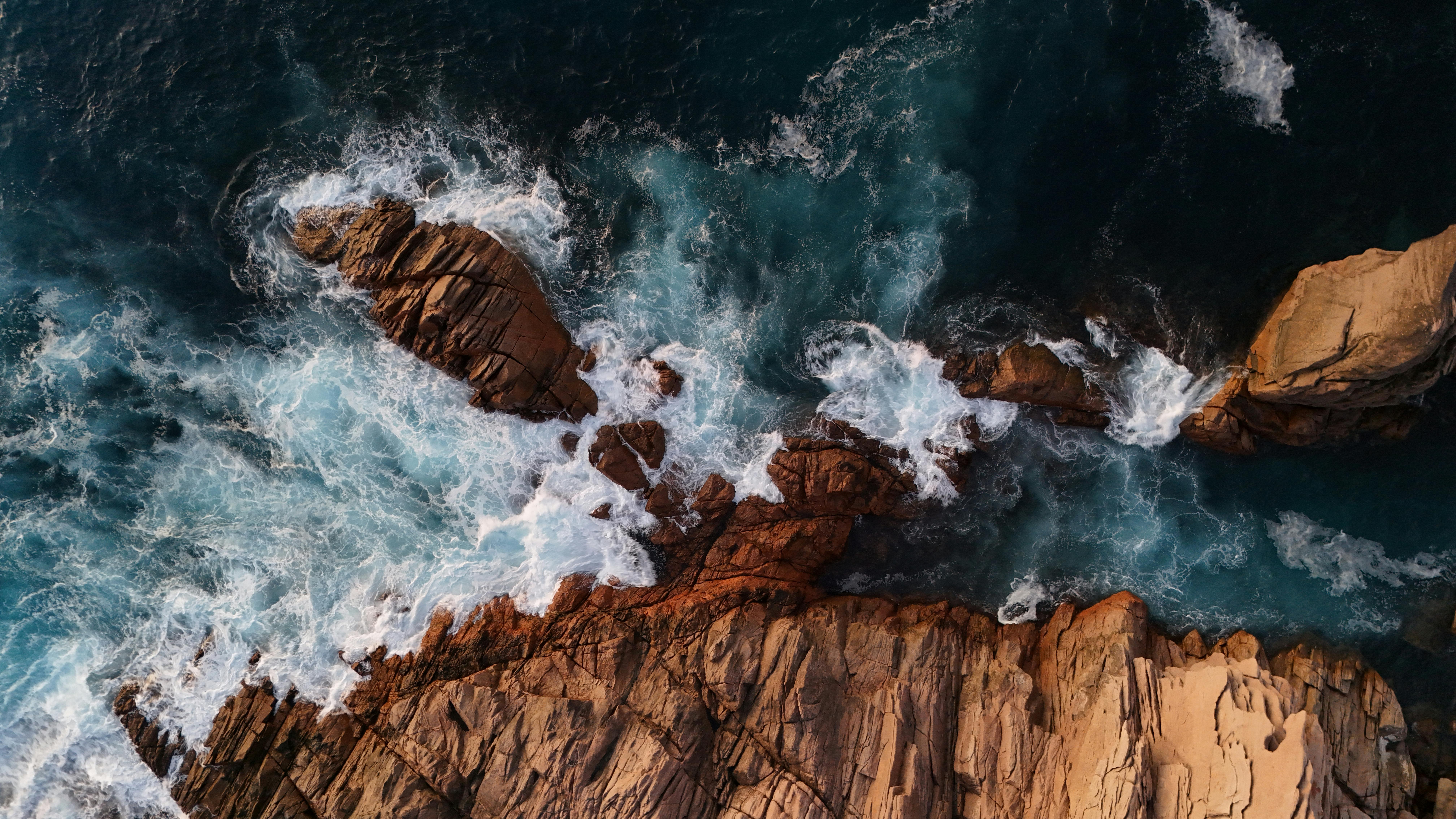 Stunning drone shot capturing the rugged coastline of Perth, WA, Australia.