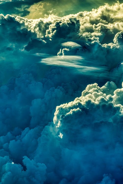 Free White and Blue Clouds Stock Photo