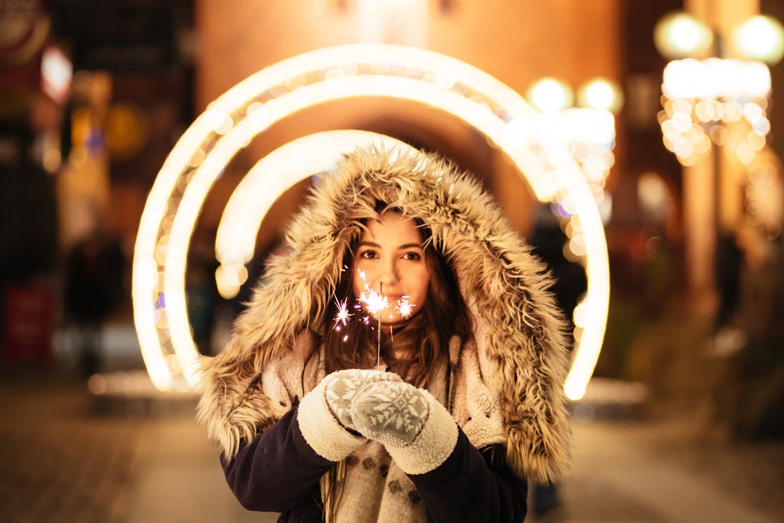 Woman Holding Sparkling Stick