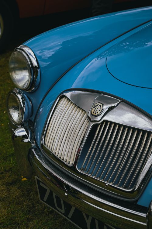 Mg Rear View Blue Blue, Vintage MG Car · Free Stock Photo