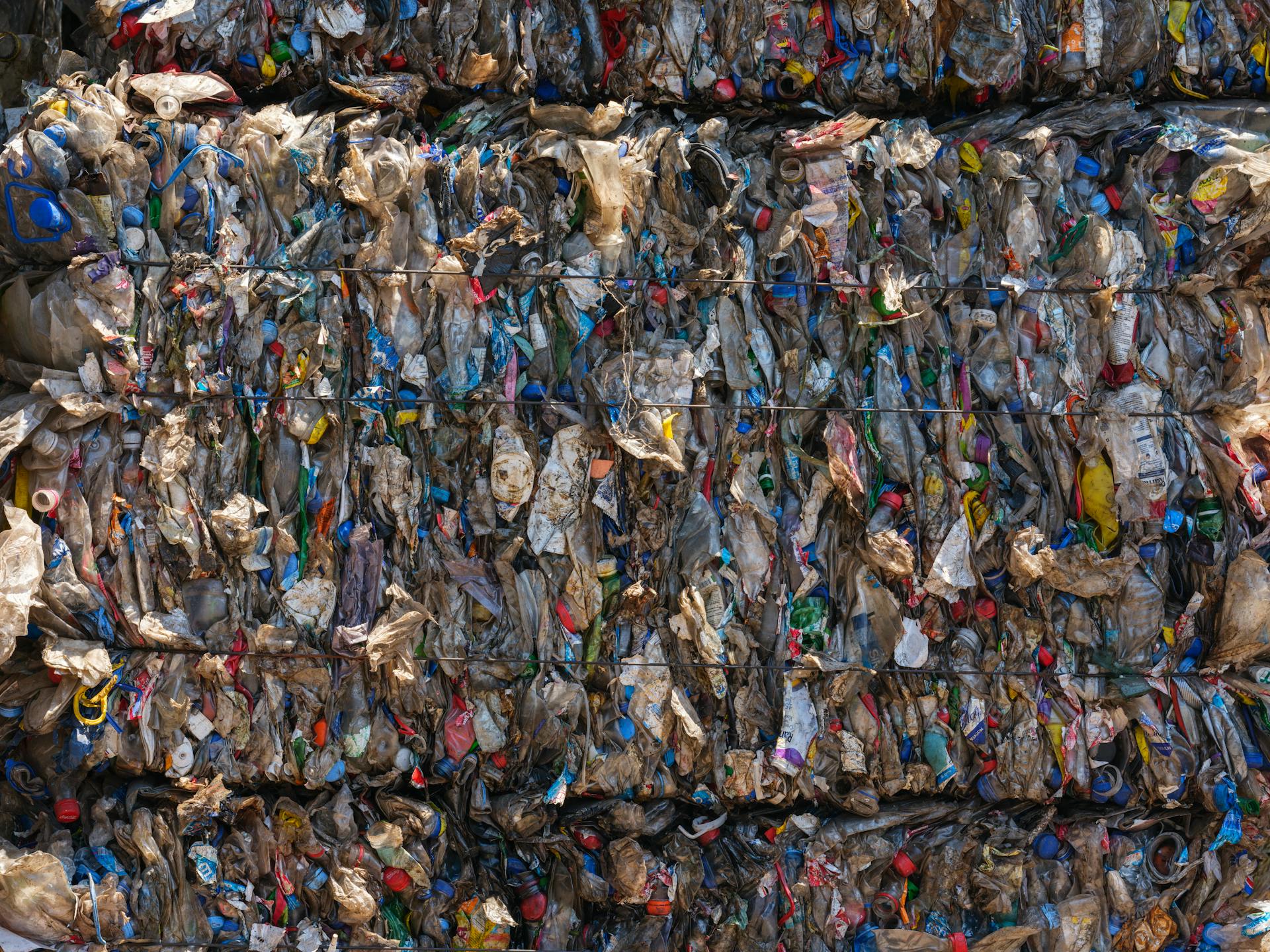 plastics at the recycling center