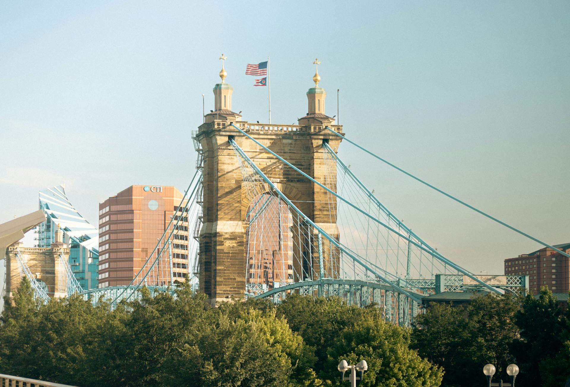 John A. Roebling Suspension Bridge in Cincinnati