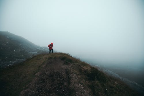 Free Photo of Person on Hill Stock Photo