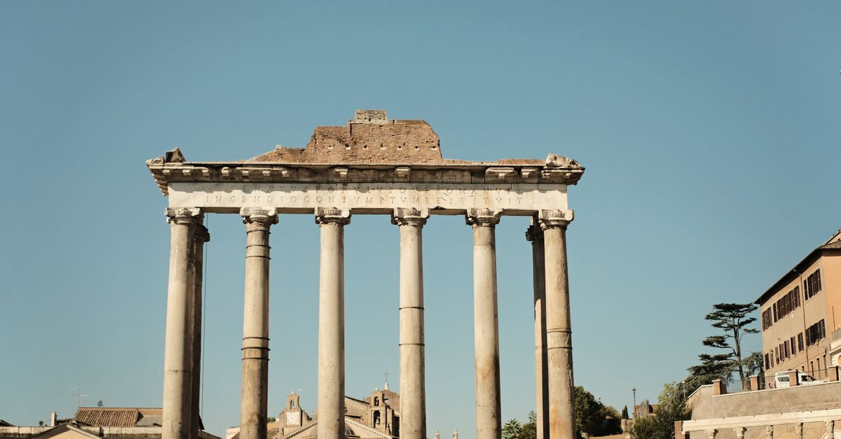 Ruins in the Roman Forum in Rome.