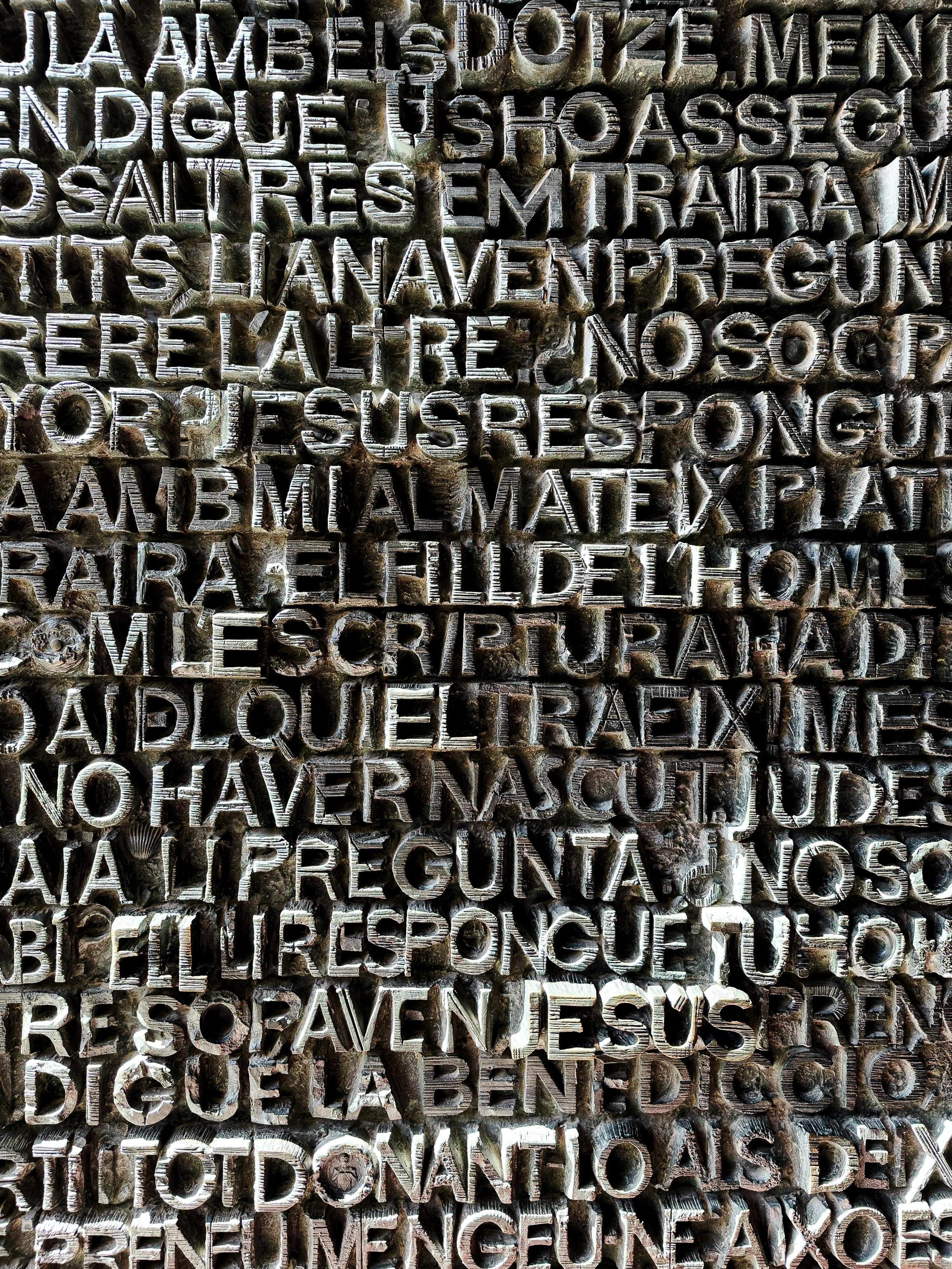 a close up of a wooden type of words