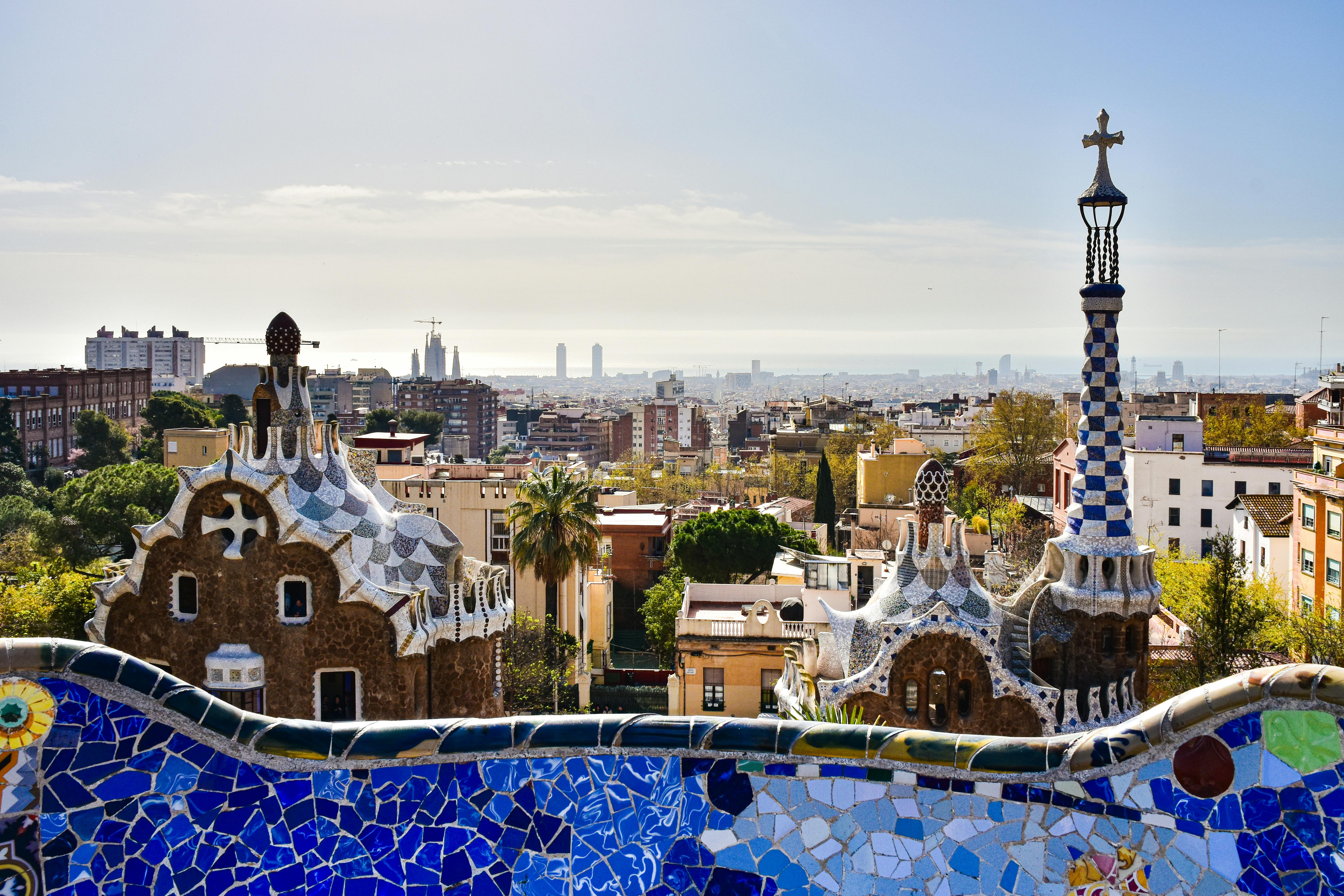 the view from the top of the park guell