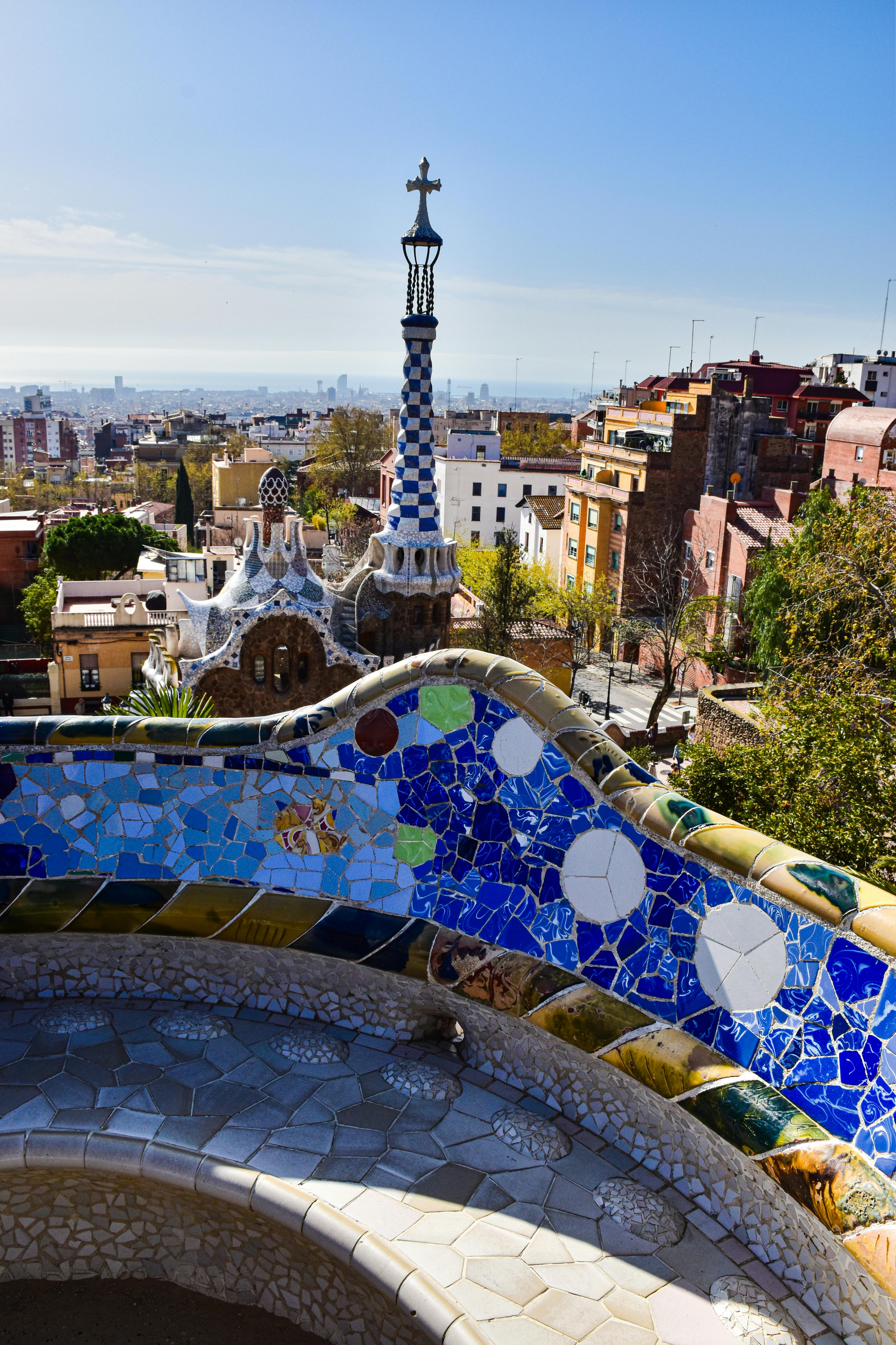 the view from the top of the park guell