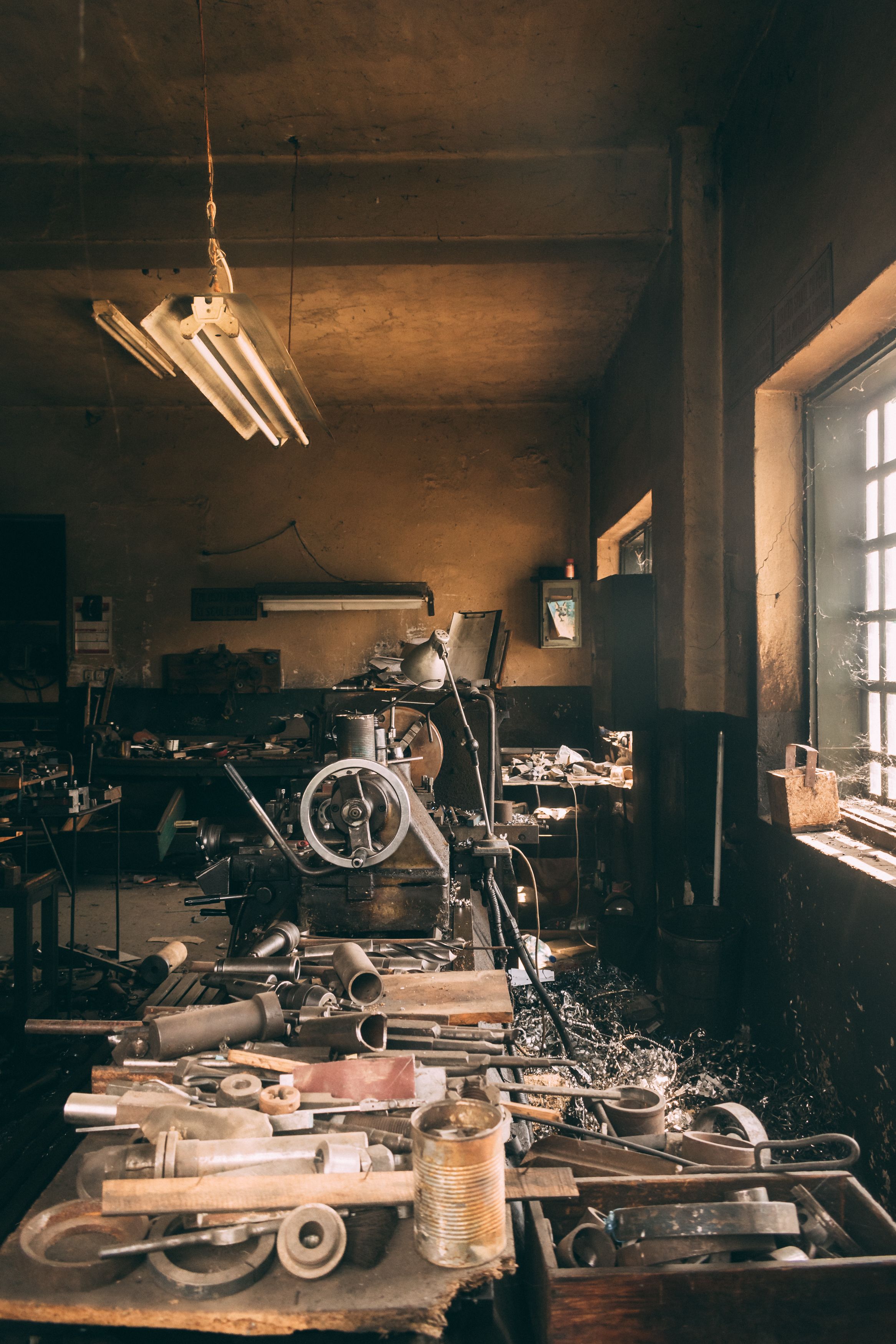 Interior of a Messy Workshop · Free Stock Photo