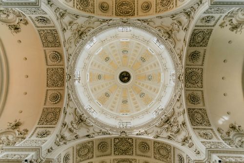 Free Elegant ornate dome in historical architecture with detailed decor and design. Stock Photo