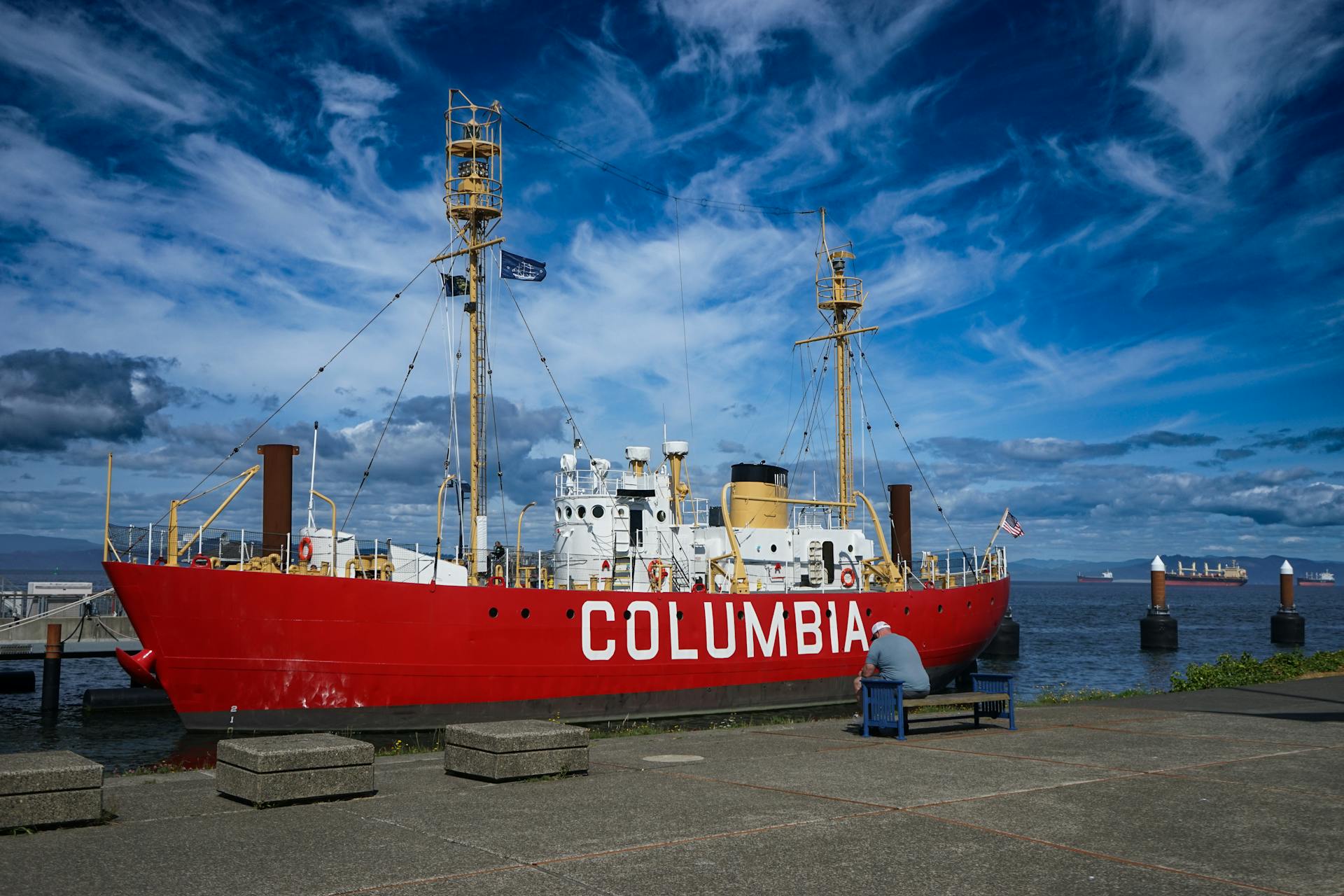 View of the Lightship Columbia in the Port