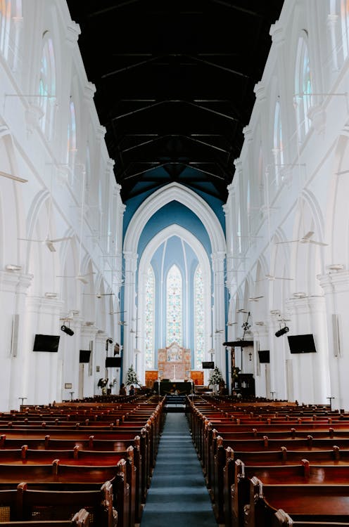 Free Architectural Photography of Church Interior View Stock Photo