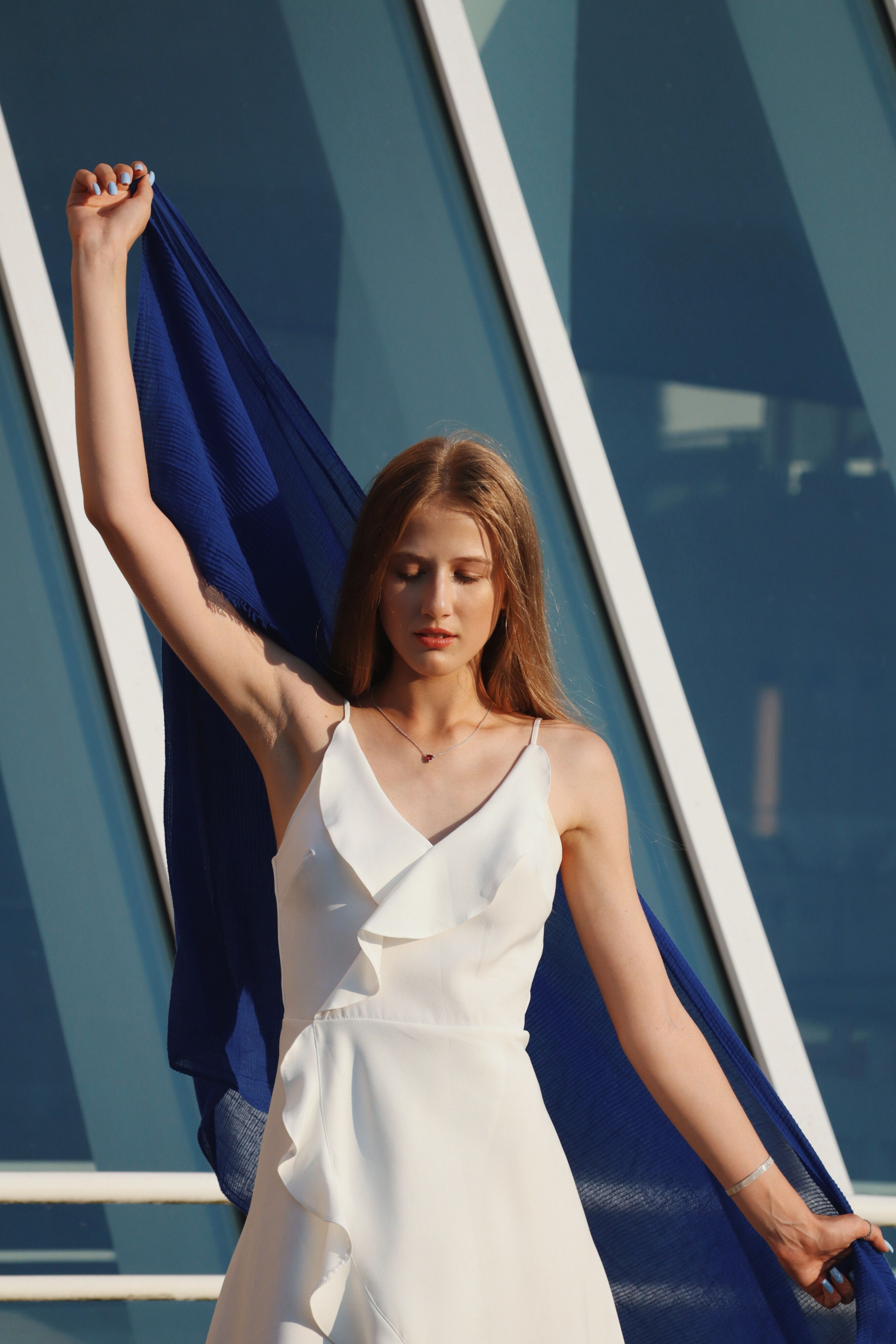 cobalt blue bandage dress BLUE BANDAGE DRESS WITH DIAMANTE FISHNET INSERT – Arelia's Dream main image 0