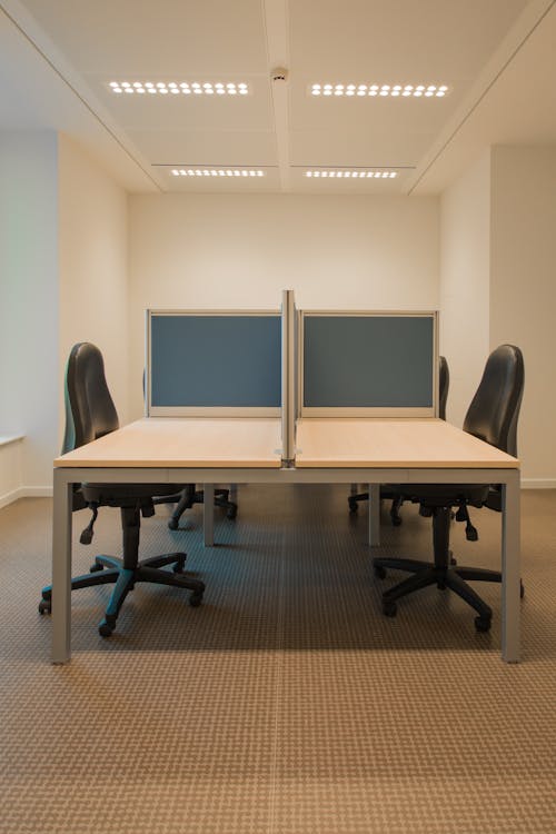 Free White Cubicle With Rolling Chairs Stock Photo