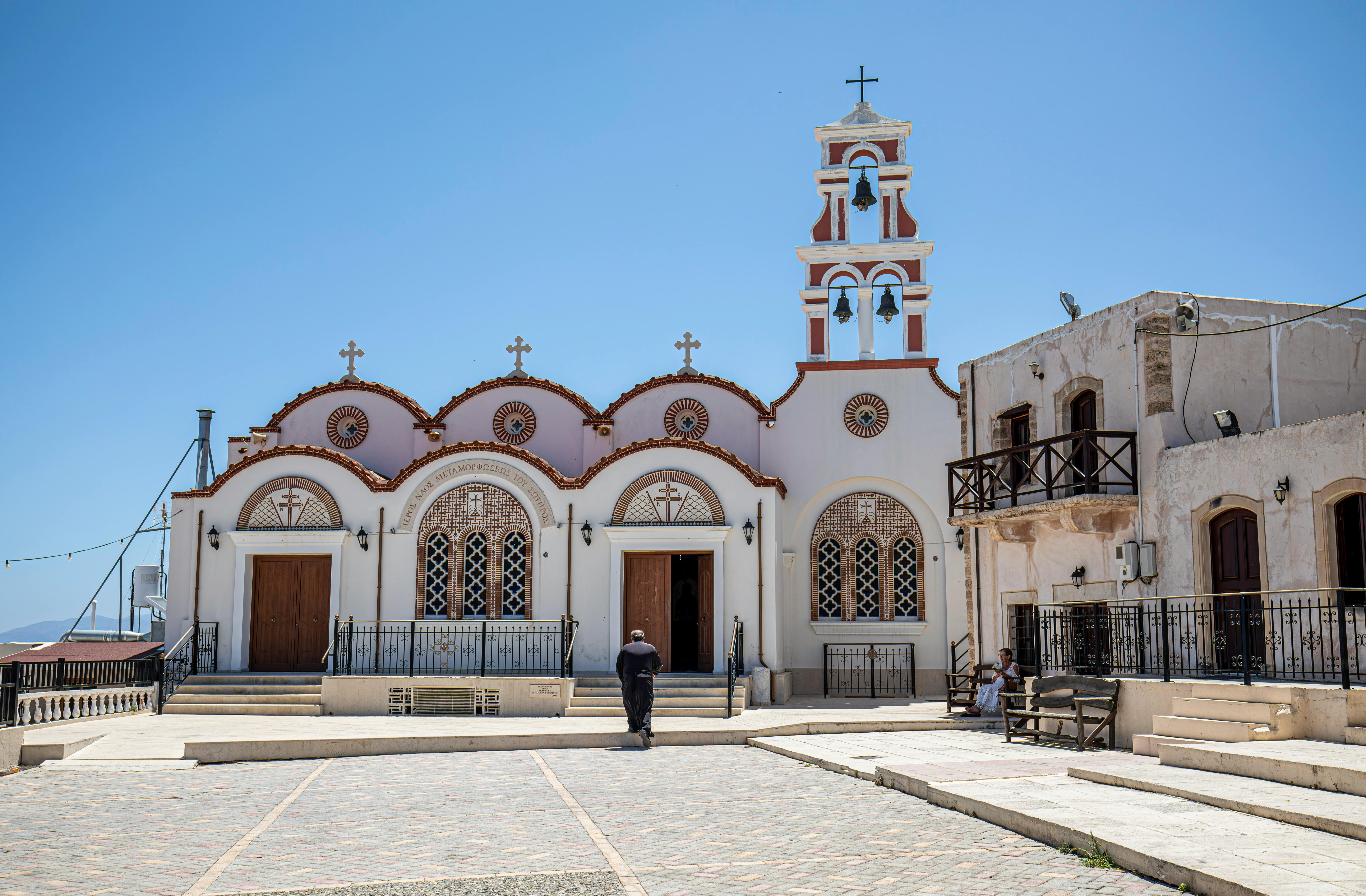 a church in the middle of a square