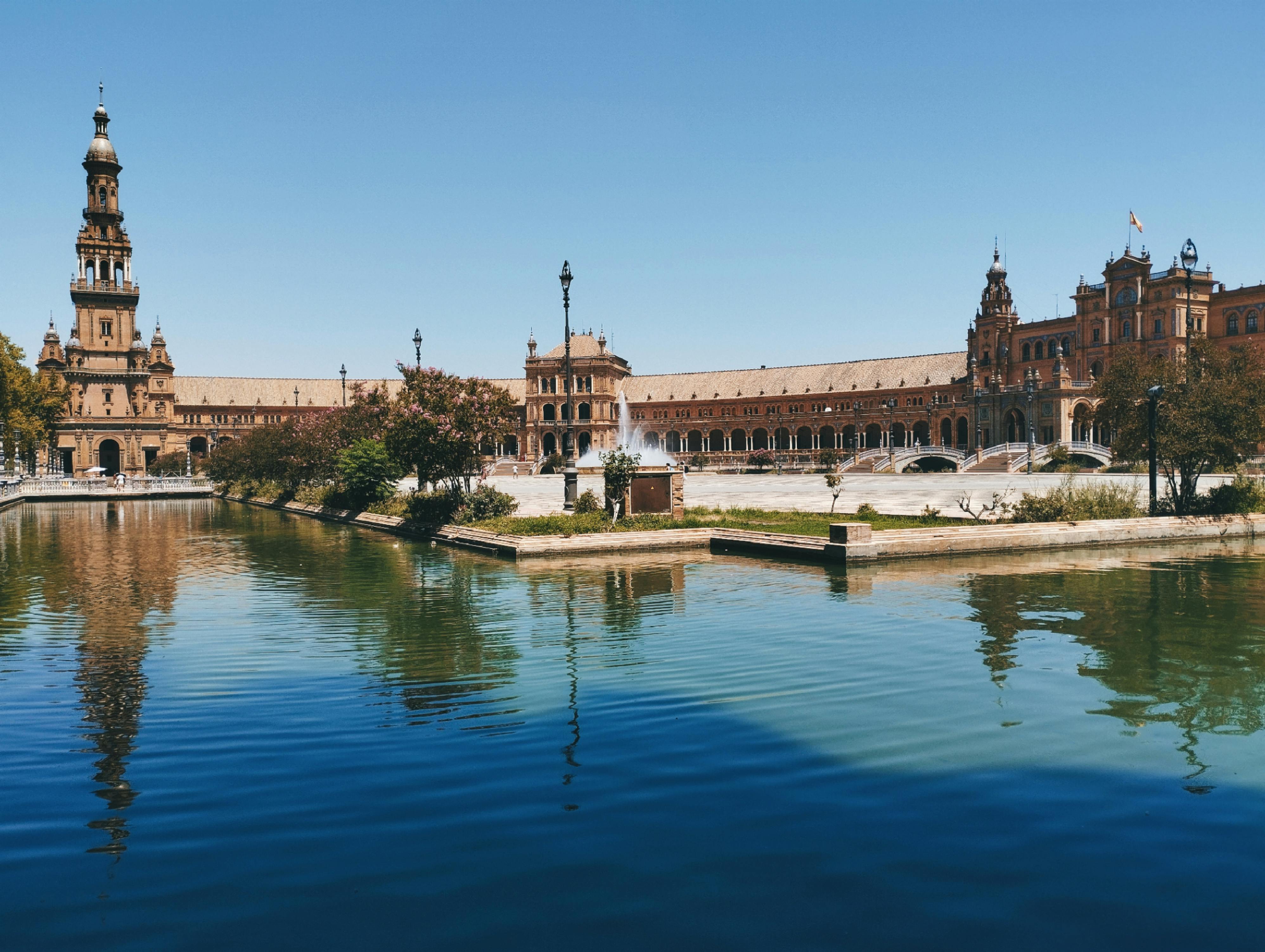 a view of the plaza de toros and the cathedral