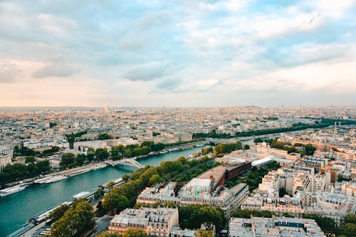 Paris şehrinin Panoramik Görünümü