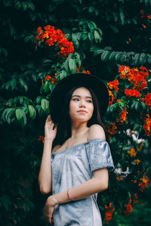 Woman Wearing An Off Shoulder Blouse