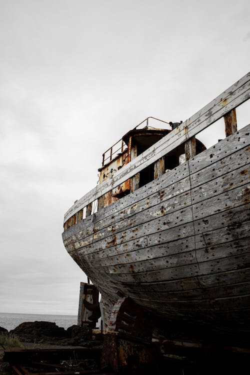 Бесплатное стоковое фото с заброшенный, корабль, останки корабля