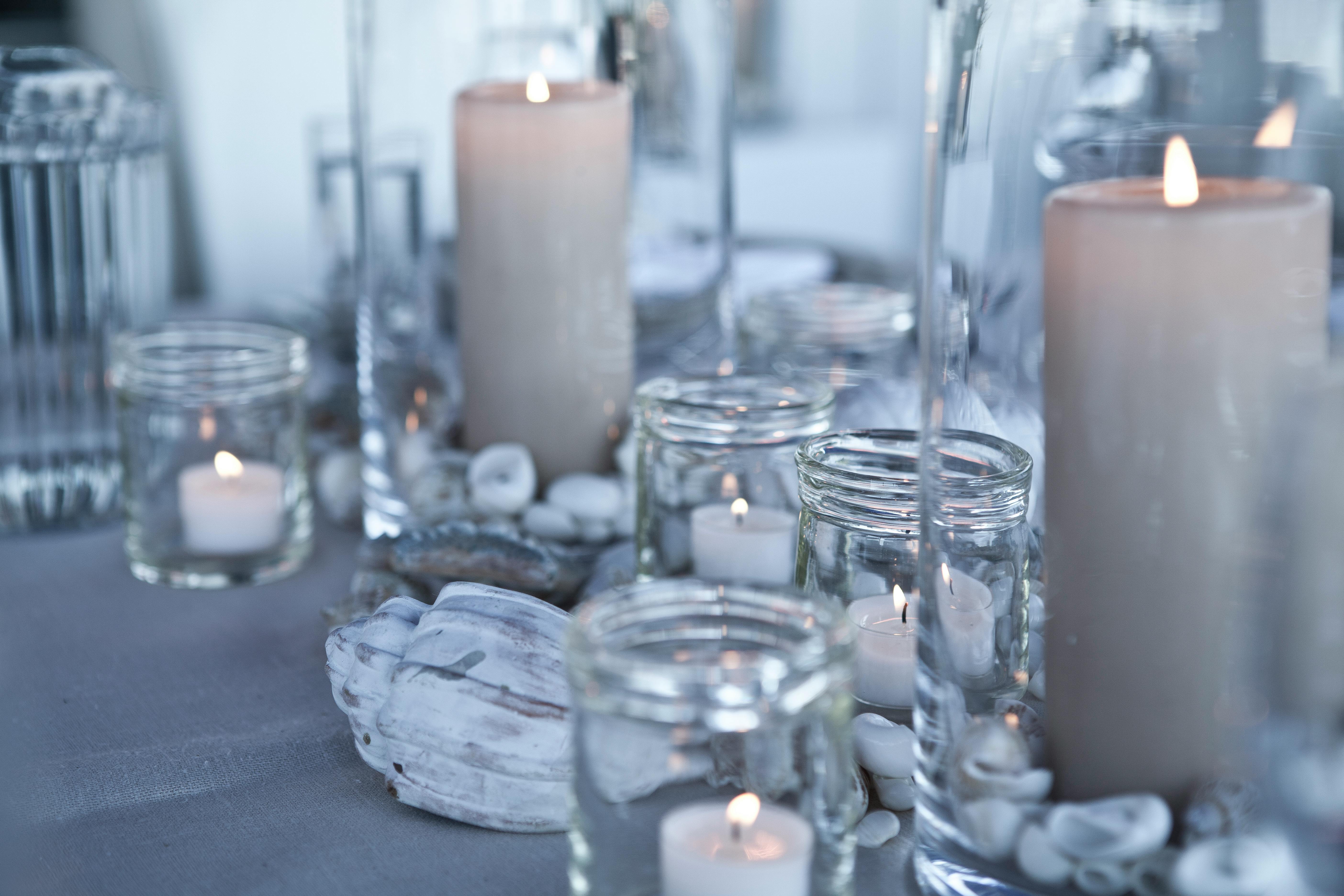 Free stock photo of blue, candlelight, dinner table