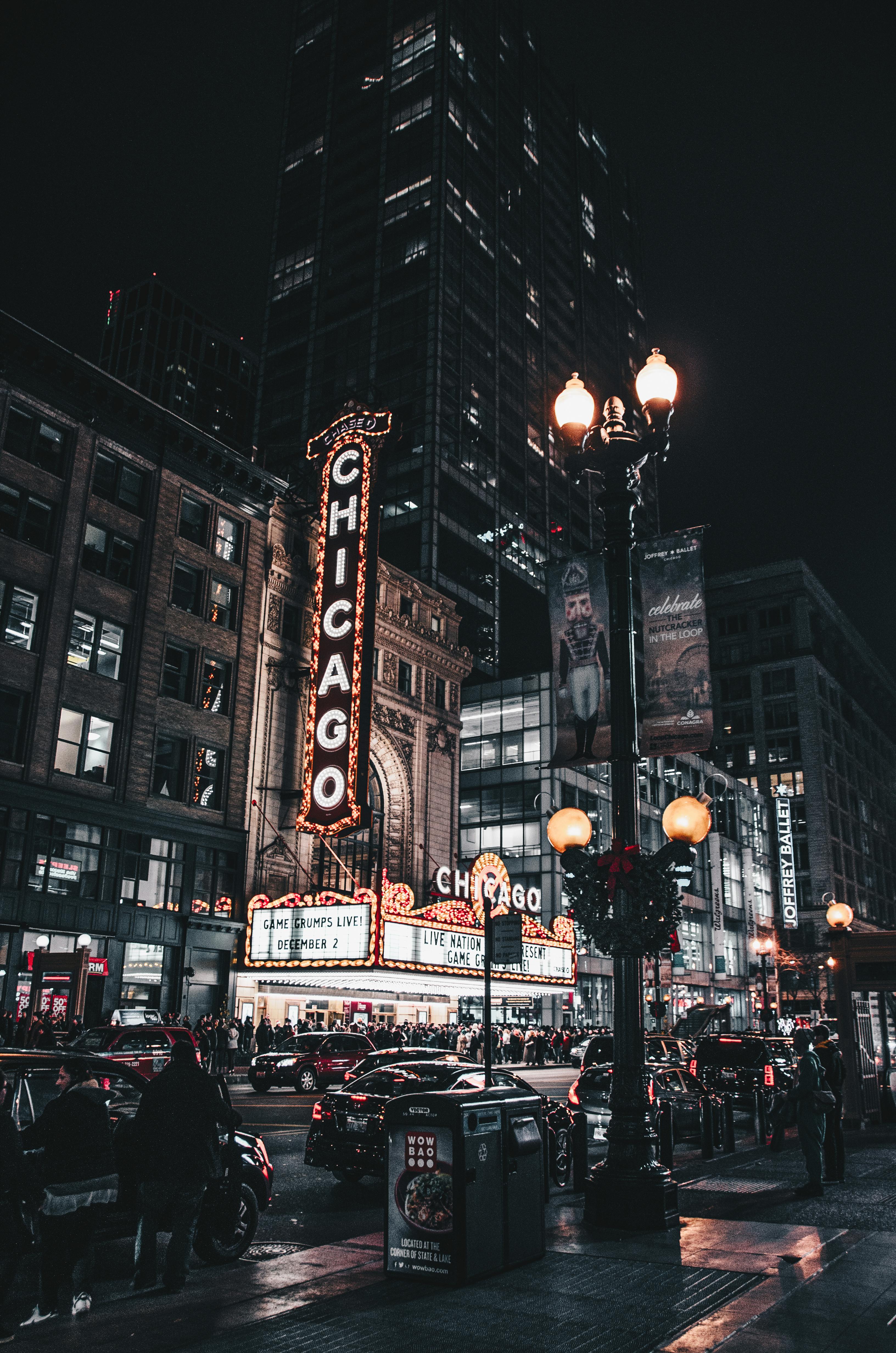 city night lights background  Chicago Skyline  Chicago wallpaper City  lights at night Chicago skyline