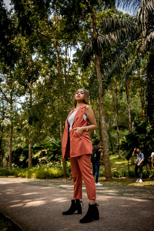 Woman Standing Near Trees