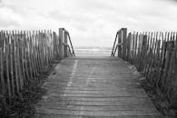 Grayscale Photography of Dock
