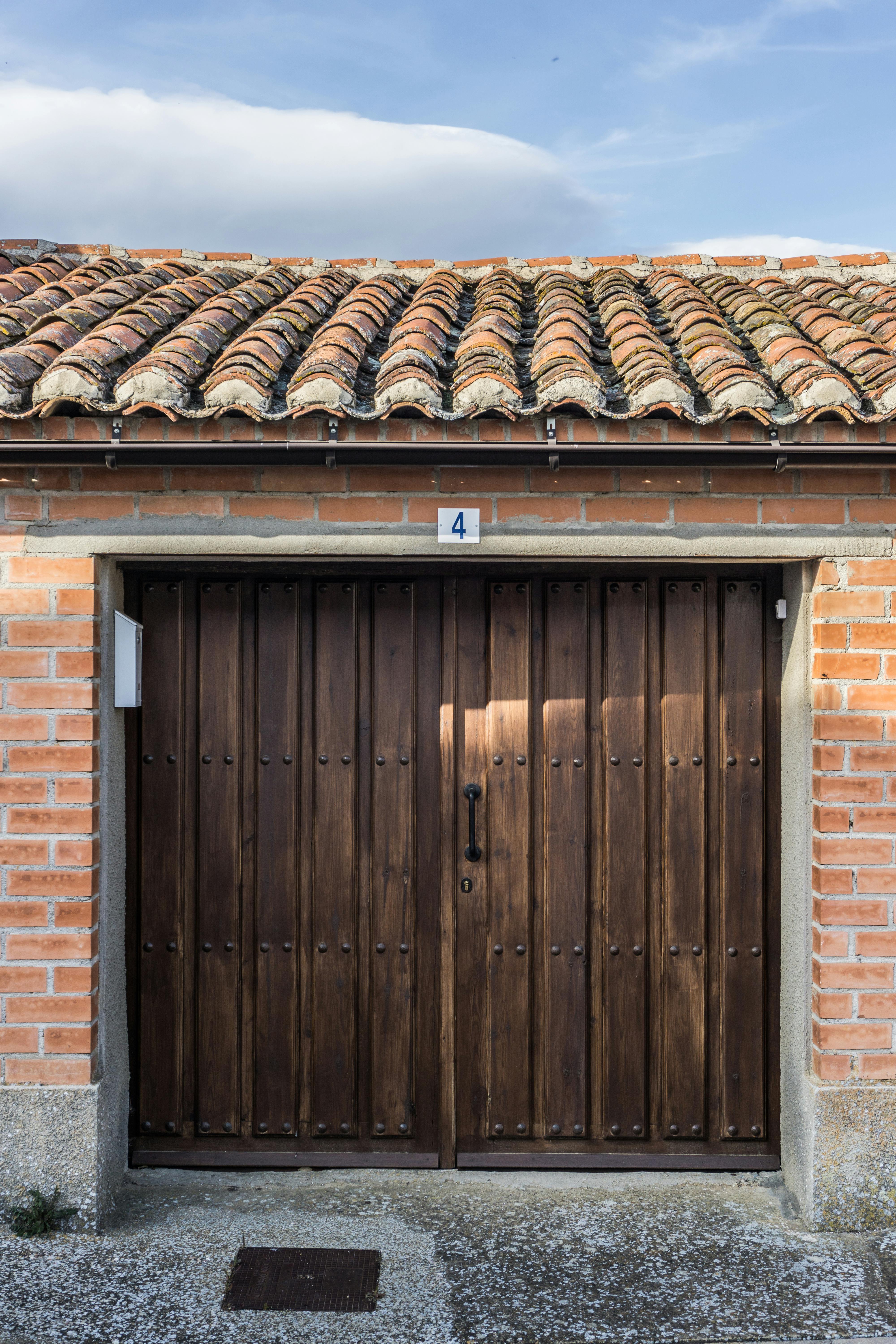 brown wooden door