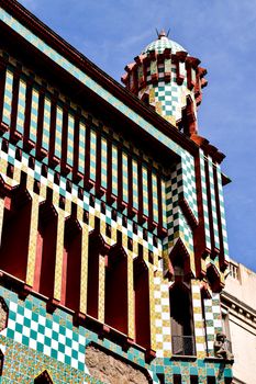 Captivating detail of Casa Vicens, Antoni Gaudí's iconic architectural masterpiece in Barcelona.