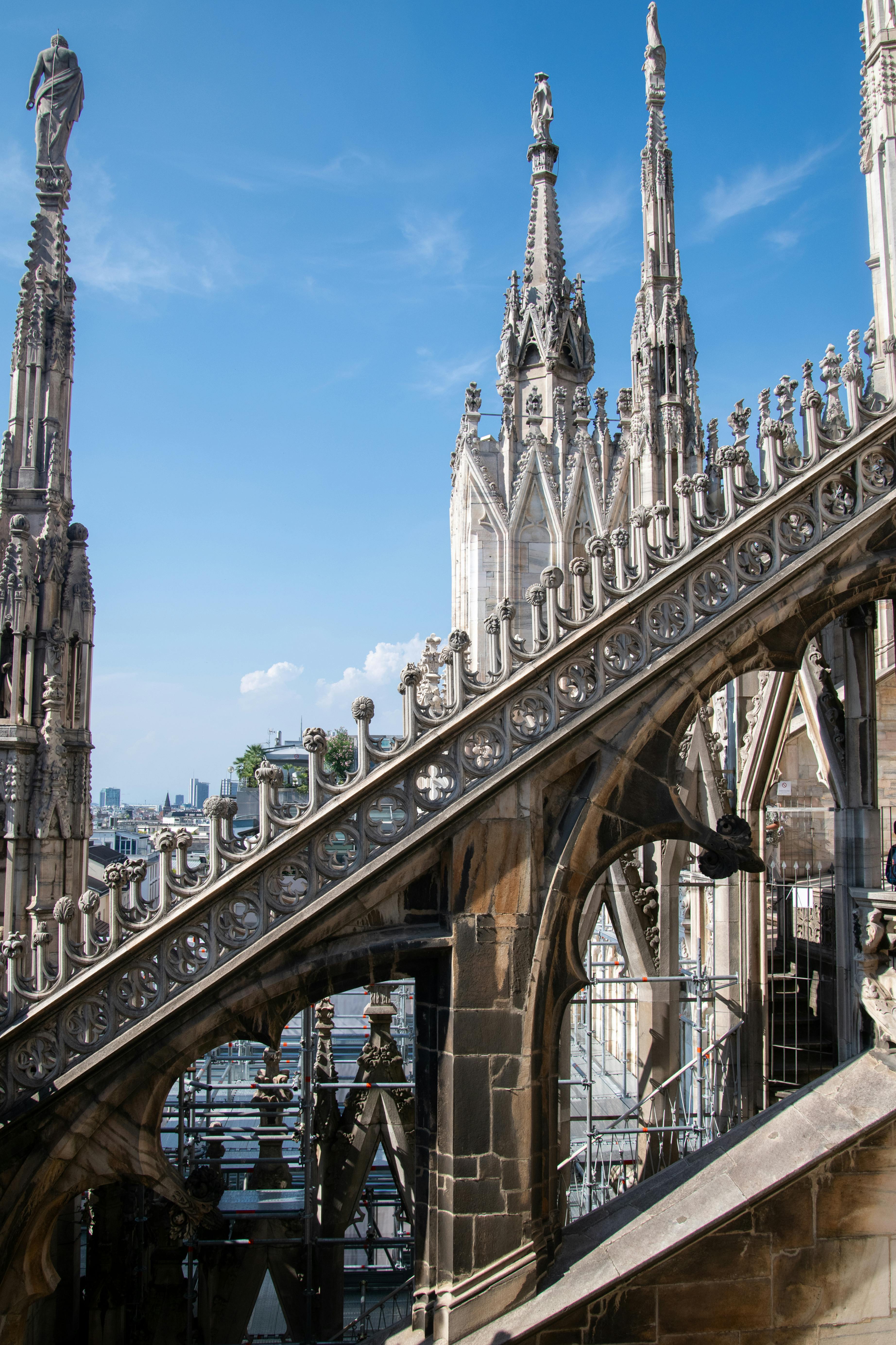 the view of the cathedral from the top of the stairs