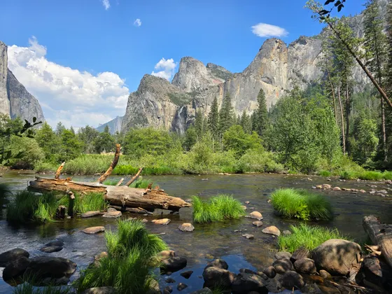 The Merced River running through Yosemite Valley