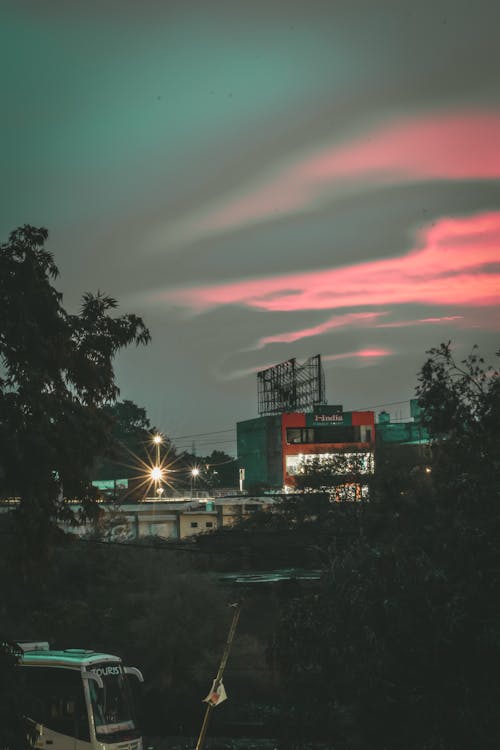 Foto profissional grátis de céu vermelho, cidade, exposição longa