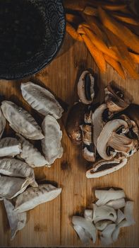 Dumplings And Vegetables Including Carrots Chicken Or Turkey