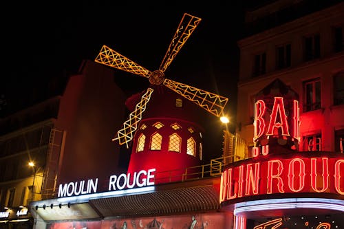 คลังภาพถ่ายฟรี ของ moulin rouge, กลางคืน, กลางแจ้ง
