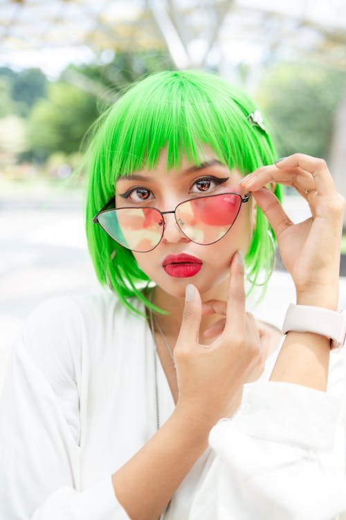 Free Photo Of Woman With Neon Hair Stock Photo