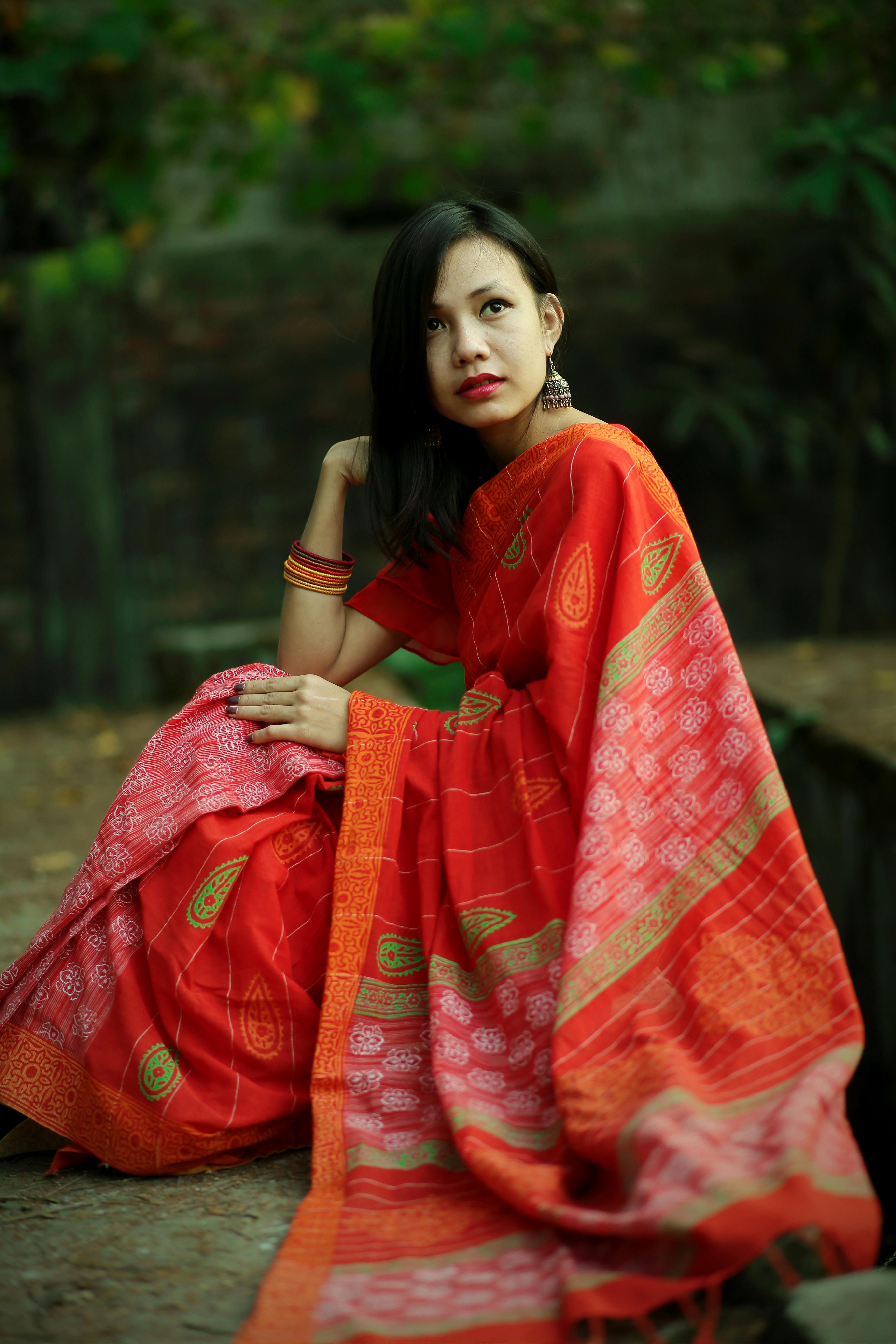 Assamese culture and indian traditional dress Stock Photo | Adobe Stock