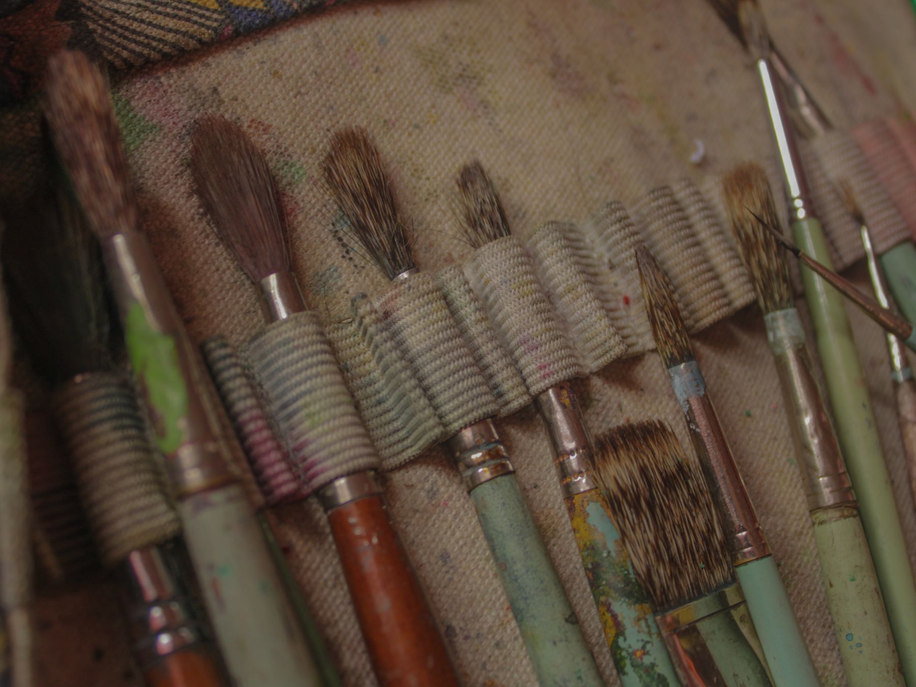 Painters and Decorators in Bankside — careful masking before painting begins
