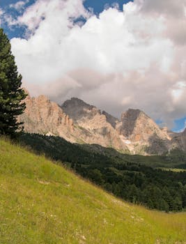 Stunning landscape with mountains and lush greenery in Santa Cristina Valgardena.