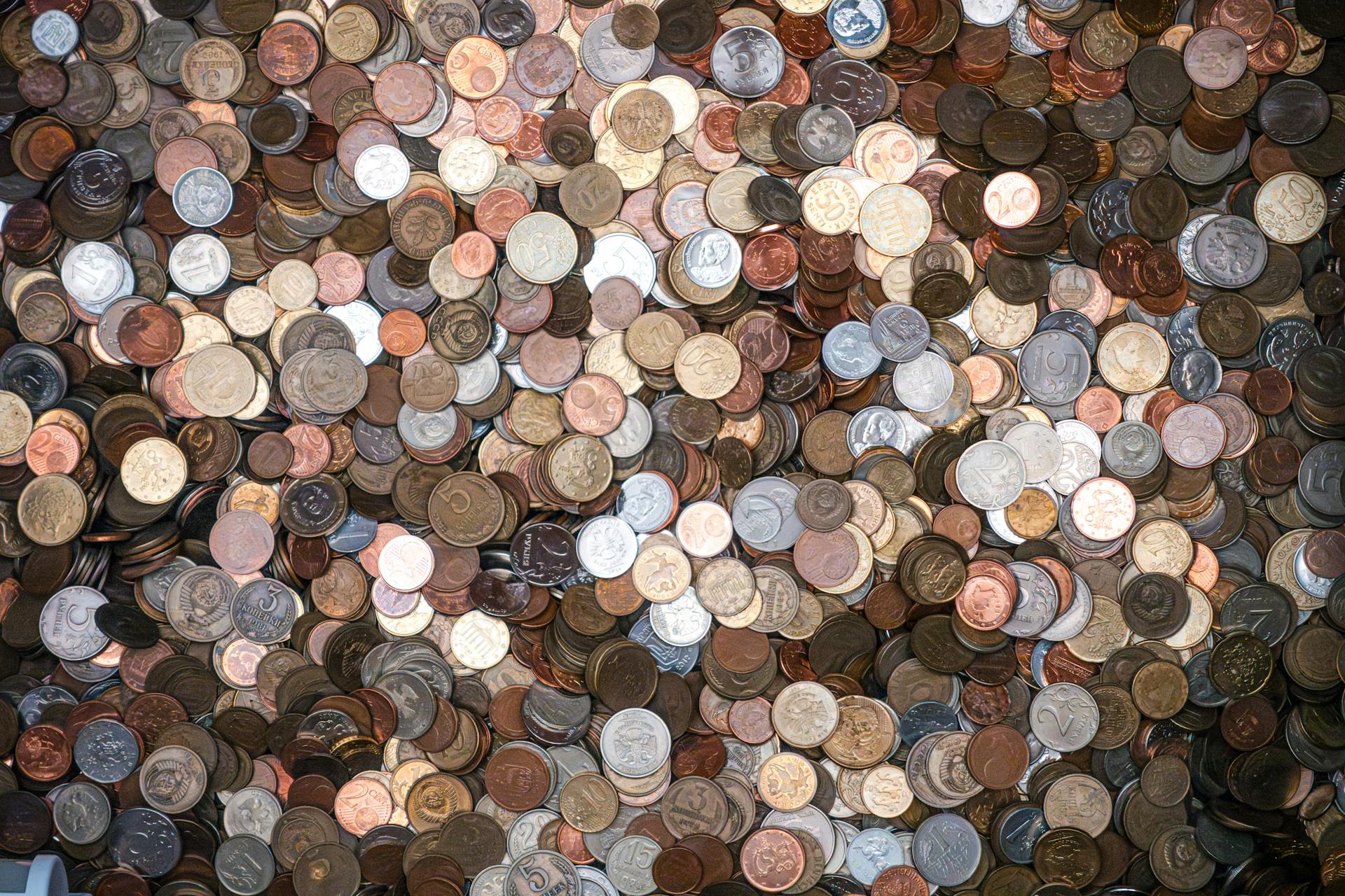 A pile of coins is shown in this photo