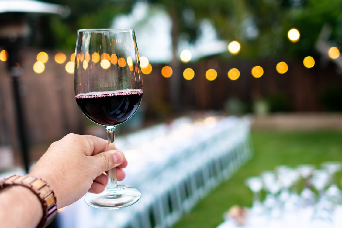 Free Person Holding Wine Glass Stock Photo