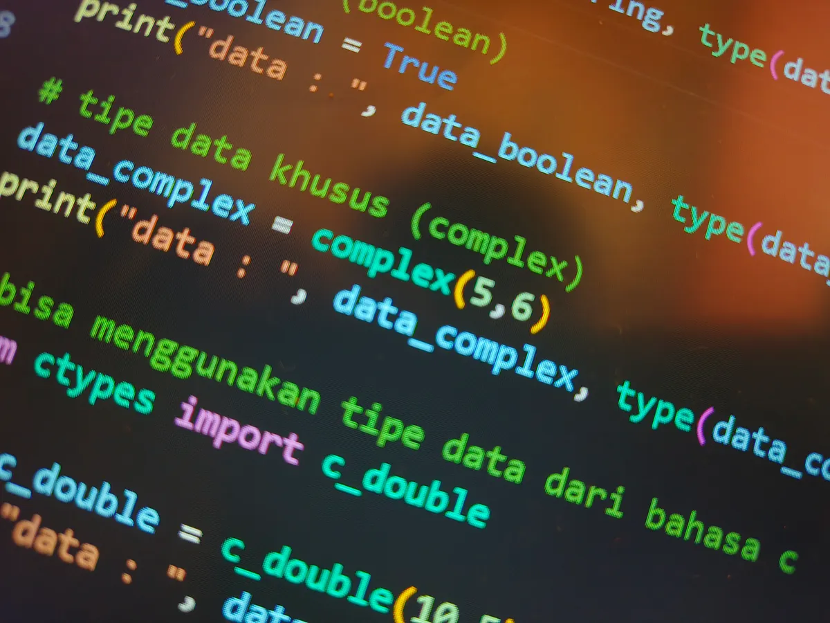 Close-up view of programming code displayed on a computer screen