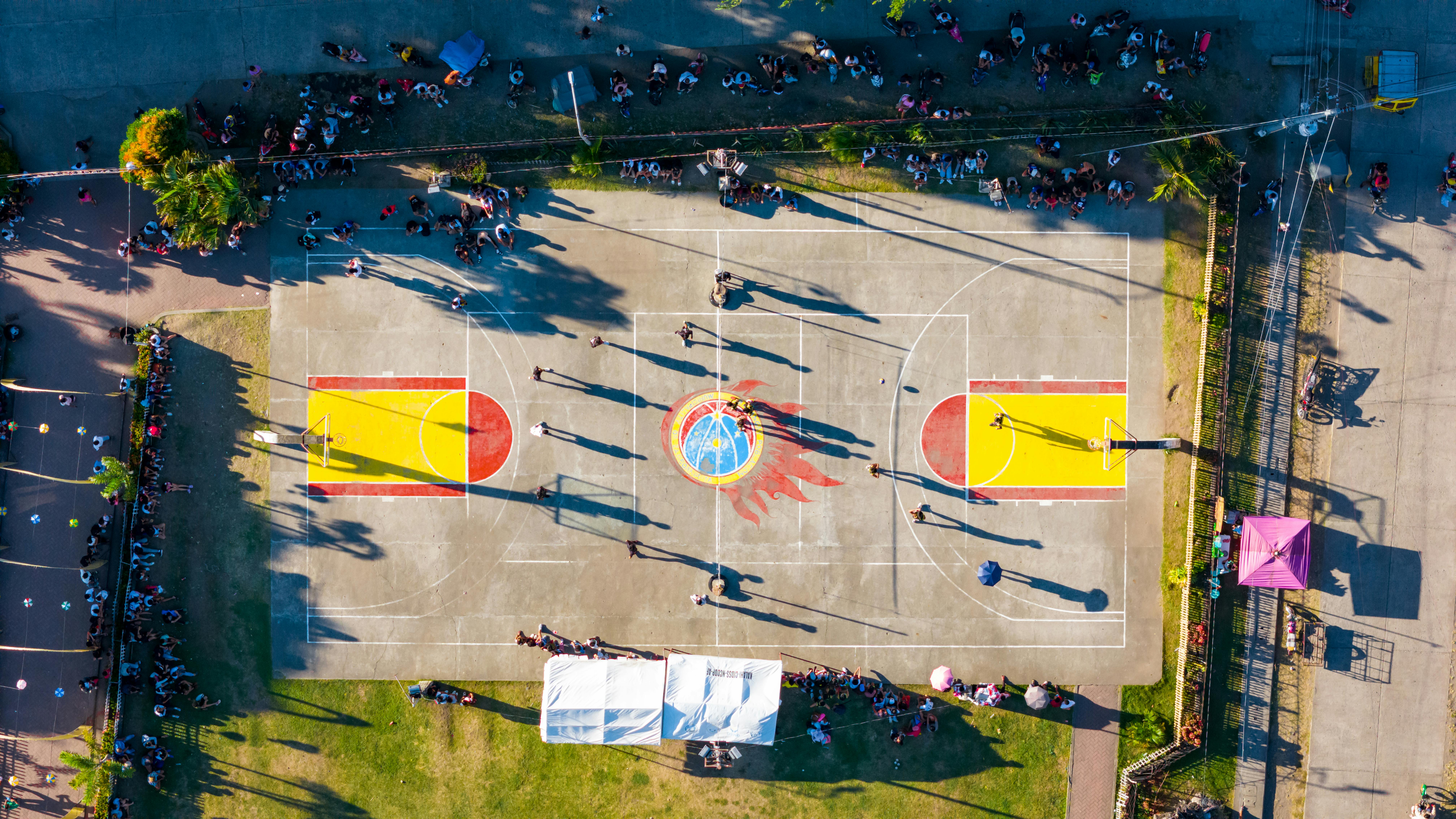 aerial view of a basketball playground in philippines