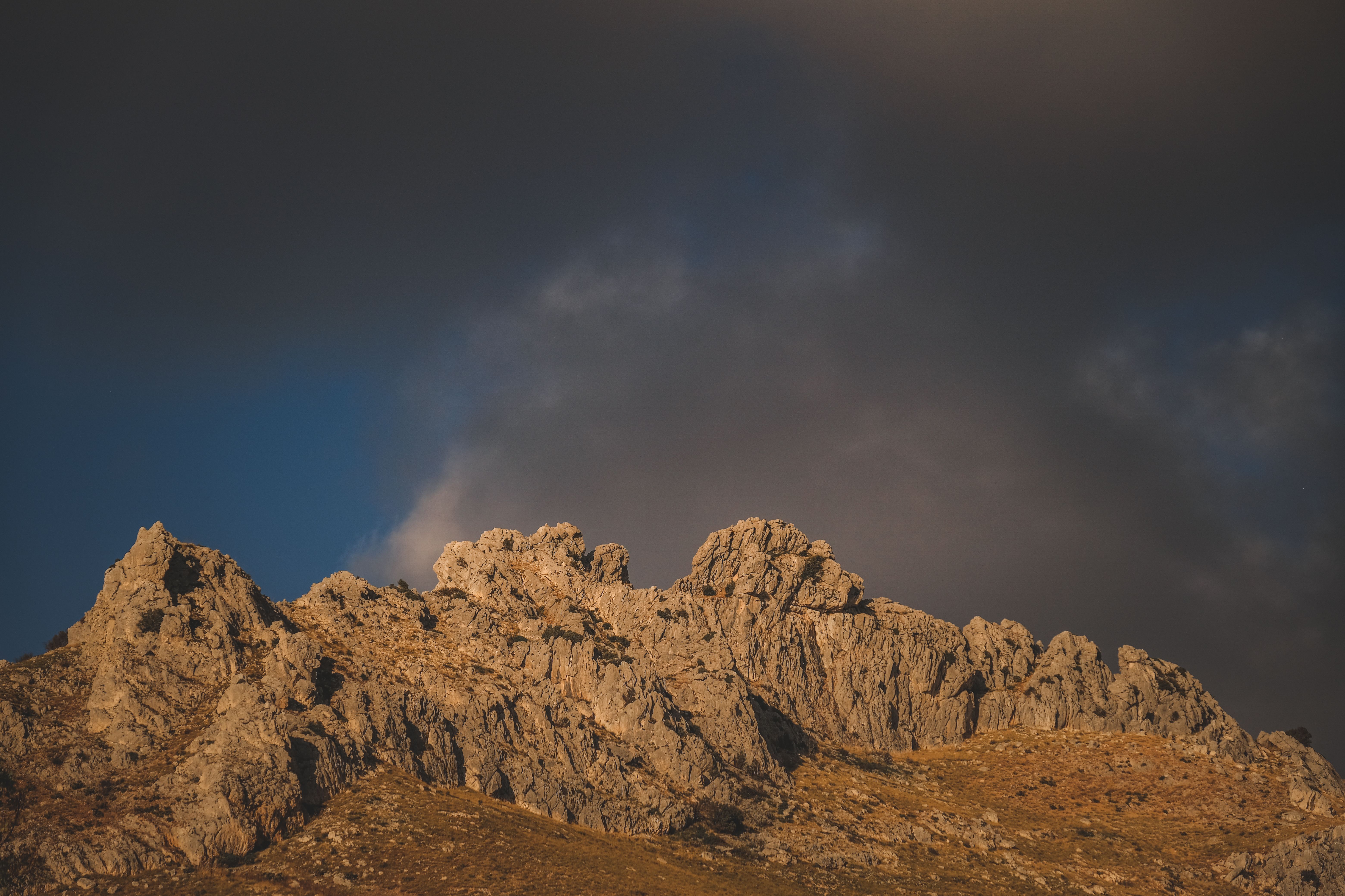 A ridgeline catching the first light