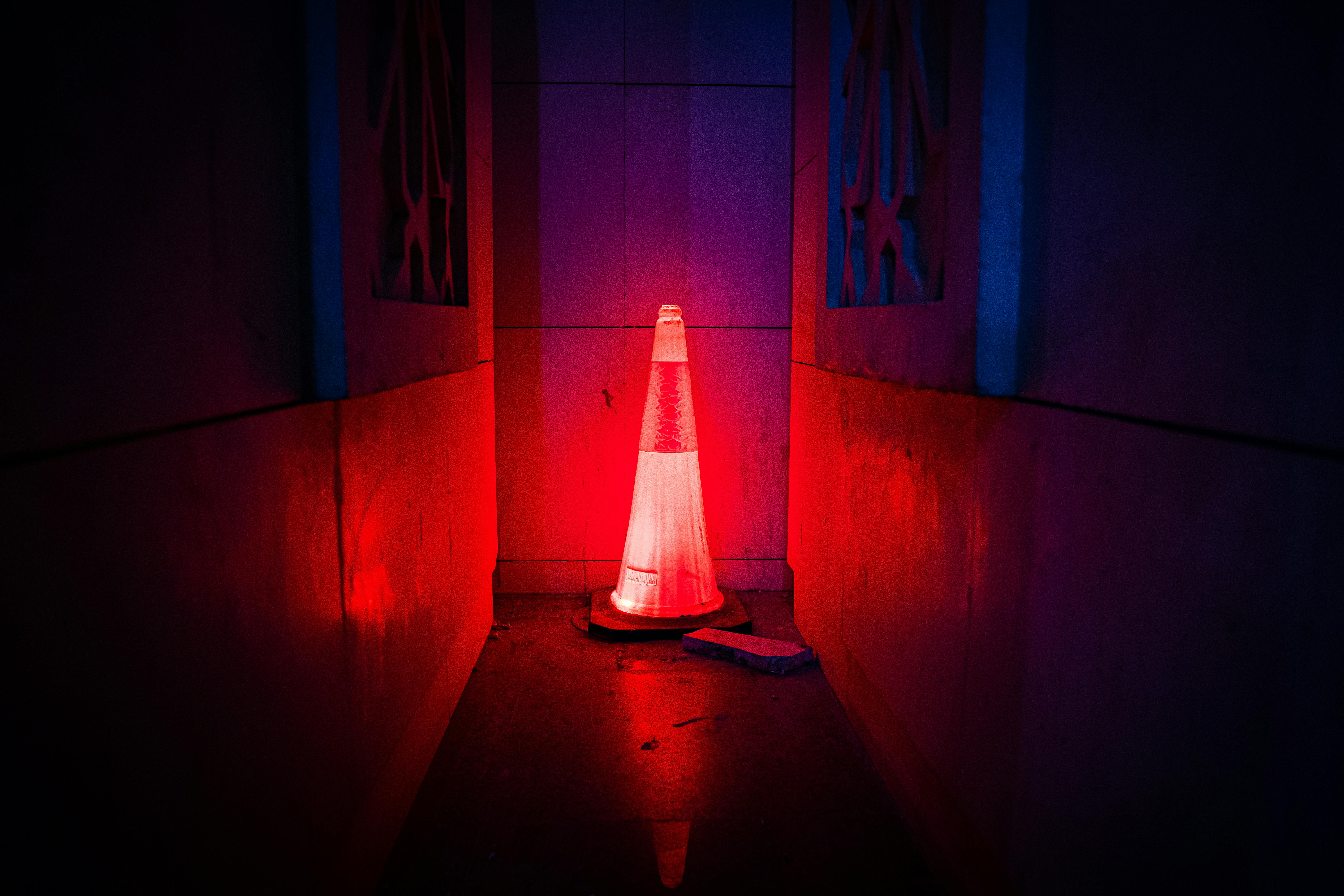 Free Red Led Traffic Cone Stock Photo